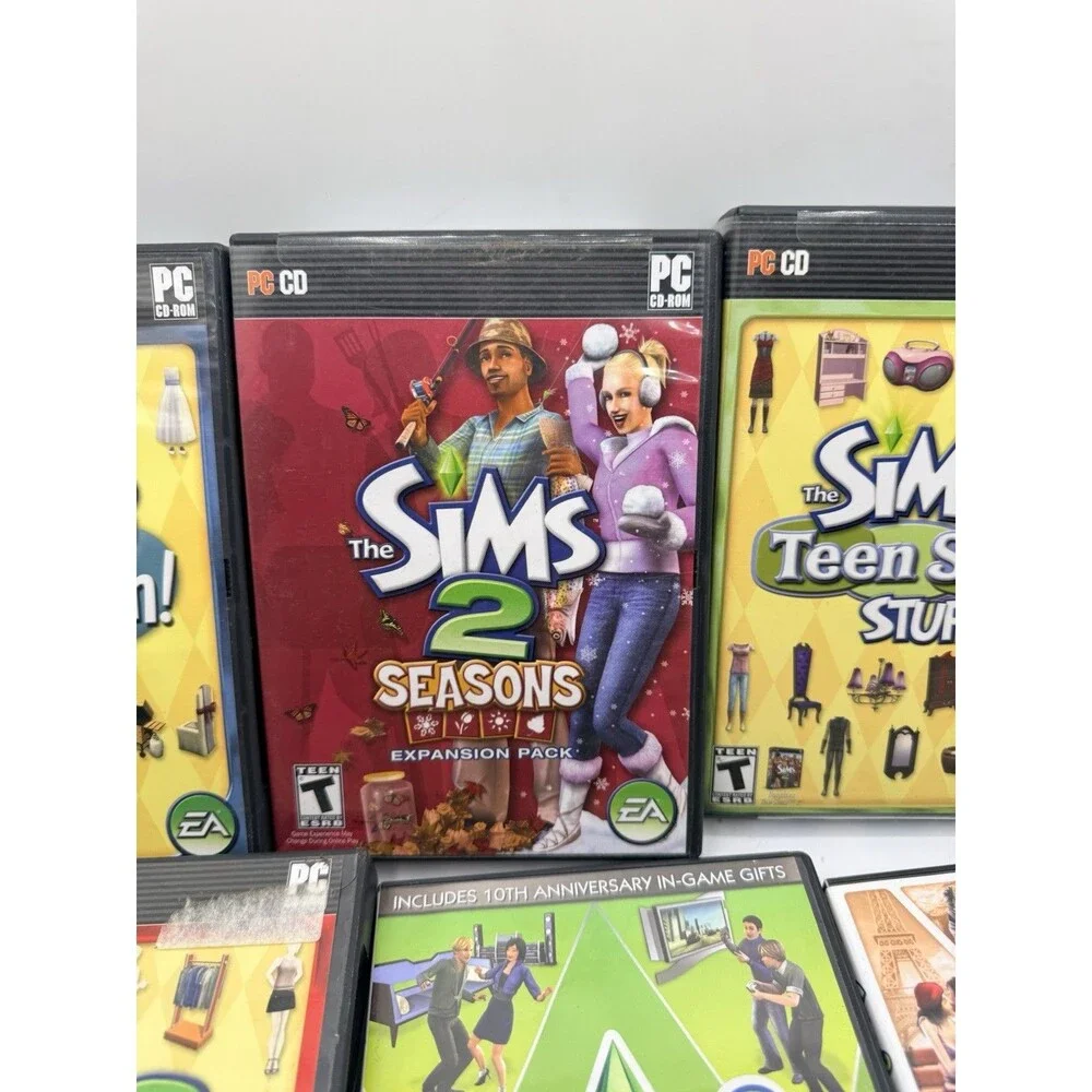 Lot Of 10 Sims 2 & 3 PC CD Win MAC Games : Seasons Late Night Loft Teen Stuff +